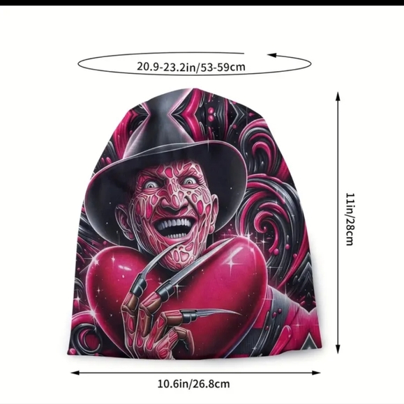 Freddy horror & heart pattern beanie - Picture 2 of 5